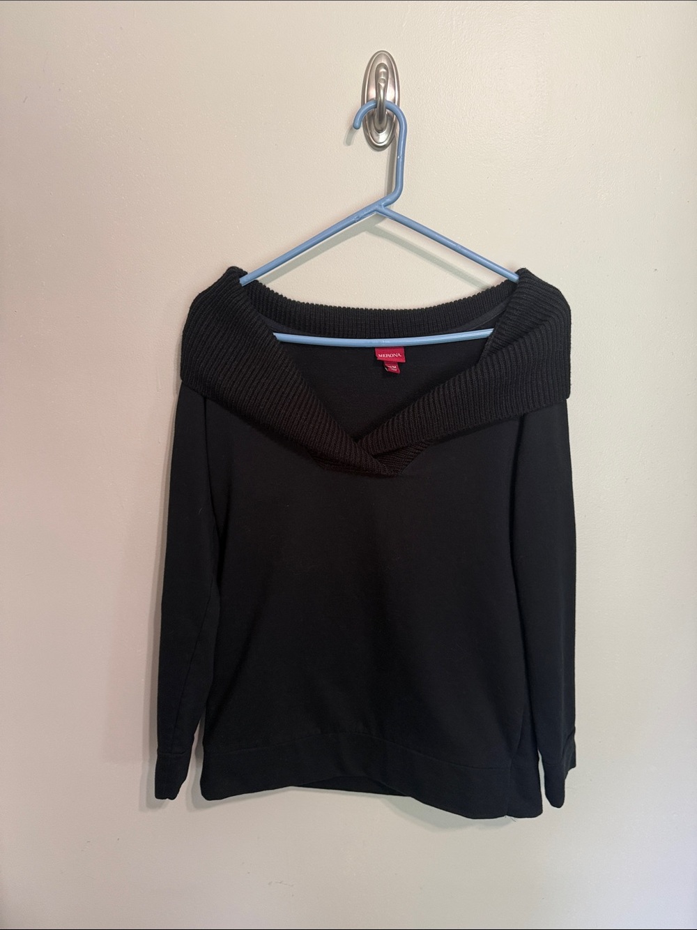 Merona Black Ribbed Collar Sweater